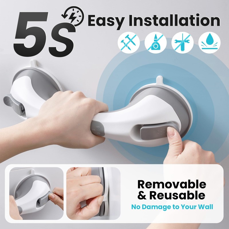 TAILI Grab Rails for Bathroom, 31cm Suction Grab Handles for