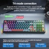 Lingbao K98 Mechanical Keyboard, Rechargeable Wireless Keyboard with RGB Side