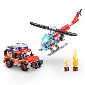 MAX Adventure Fire Rescue Playset (245 pieces) Building Bricks Toys For Kids 5+ Create Vehicles and More Unbox Discover, Major Brand Compatible