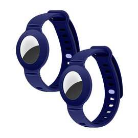 Ecoshopmaster 2 Fundas Pulsera Tipo Reloj Compatible con Airtag Niños Y Adultos Comoda Case Protector para GPS Airtag (Azul)