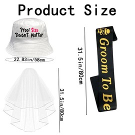 BAGUBDR 3 Pcs Stag Do Accessories Men, Stag Do Outfit Funny Hats Bride Hat Veils Bridal and Party Supplies for Grooms New White Novelty Costume Set Perfect for Stag Do Activities and Celebrations