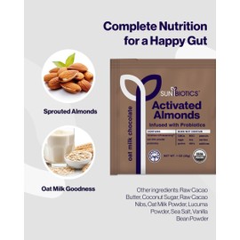 Sunbiotics Activated Organic Sprouted Almonds - Oat Milk Chocolate, Pack of 6