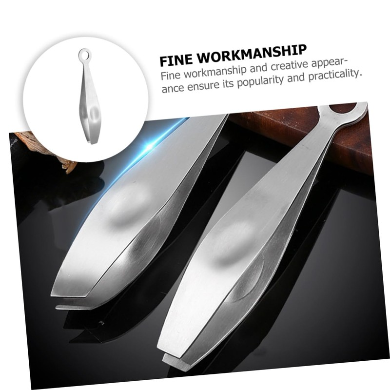 Zerodeko Stainless Steel Fish Tweezers Ergonomic Cooking Tool for Hair