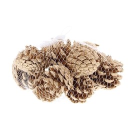 Festive Productions Bag of Pinecones Decoration - Gold Colour - 200 Grams - Christmas Decoration Pinecone Themed Décor Prop - Christmas Decoration - Perfect for Home, Kitchen, Living Room, Hanging