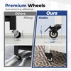 HOMEDANT House White 5-Tier Metal Rolling Cart Shelf Rack Casters