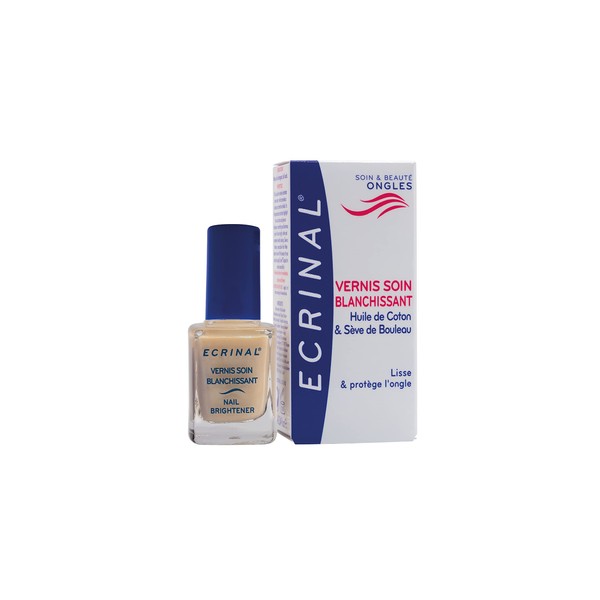 Ecrinal Nail Brightener, Brightening Care Polish, Smooths and Protects Nails, 10 ml