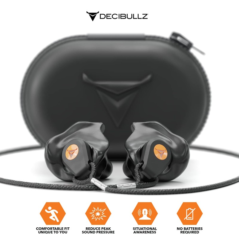 Decibullz Percussive Moldable Earplugs for Hunting & Shooting, Gun Range