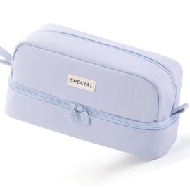 AZULDIMEN Estuche para lapices, Estuche para lápices de gran capacidad, organizador de papelería para el trabajo de oficina escolar (Azul Claro)