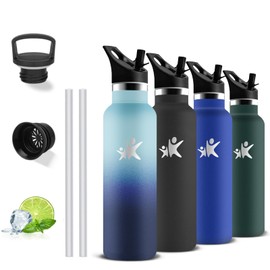 Stainless Steel Water Bottle, Thermos Flask, 500 ml, BPA-Free, Water Bottle with Straw, Insulated Flask, Double-Walled, Children's Water Bottle, Leak-Proof, for School, Office, Travel,