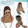 Balayage Brown Human Hair Wig Ash Brown and Light Blonde