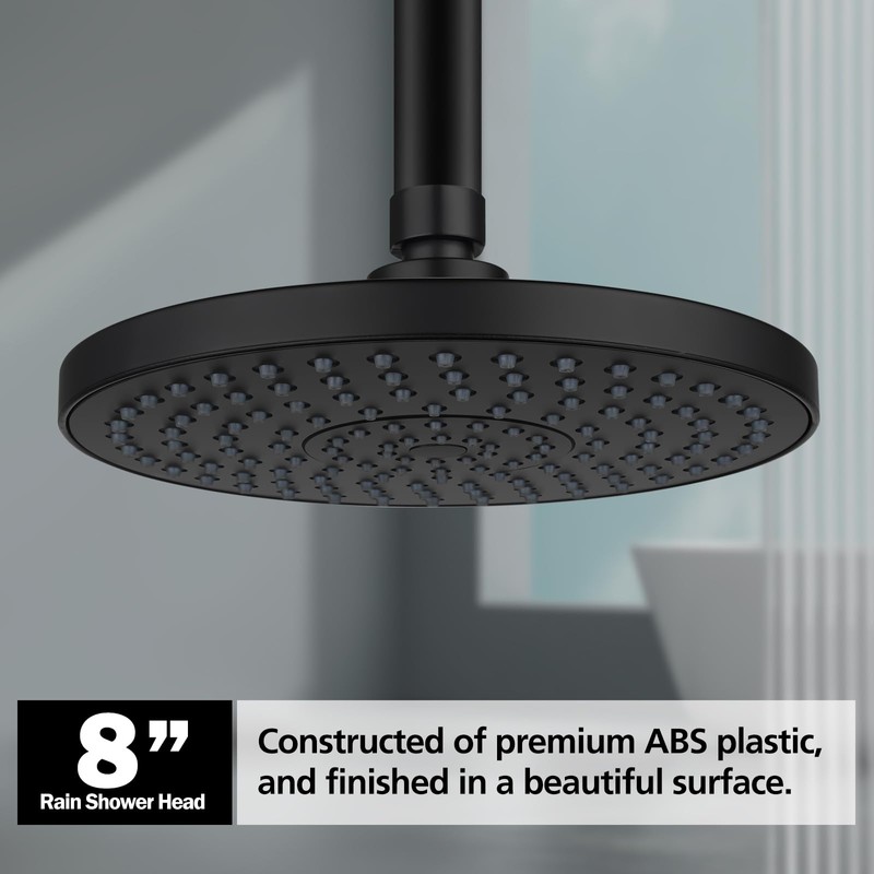 ACA International WELS 8" Overhead Shower Head Round ABS Plastic