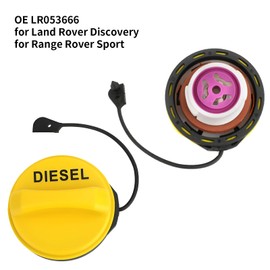 KOOLEVER LR053666 Car Fuel Tank Caps for Range Rover Discovery Evoque Sport 3 4 5 MK1 TDV6 Jaguar XF Diesel Fuel Cap Car Fuel Tank Caps Replacement Fuel Cap Filler Cover(Yellow)