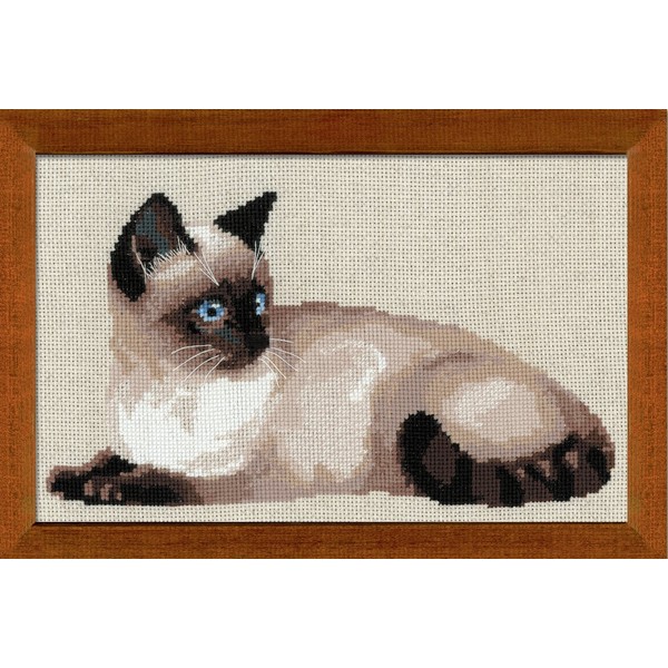 Riolis R1066 Counted Cross Stitch Kit, 15 by 10.25-Inch, Thai Cat