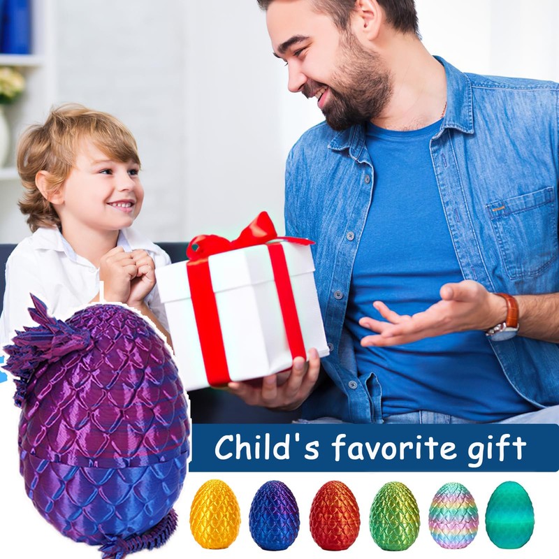 3D Printed Dragon Egg, Prefilled Easter Eggs Filled with Toy