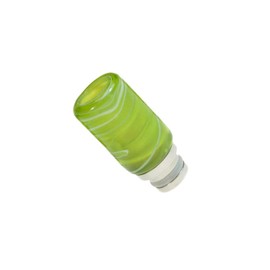 Armerah Swirl 510 Drip Tip eCig Mouthpiece Short/Big Jade/Stainless-Steel Single in Lime Green