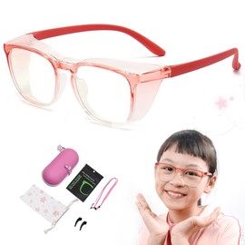 GOKEI Pollen Prevention Glasses, For Kids, 3 - 14 Years Old, Double-Sided Anti-Fog, Blue Light Cut, Pollen Glasses, Anti-Fog, Pollen Glasses, Anti-Fog, Kids, Pollen Protection, Pink