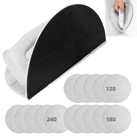 Drywall Corner Sander, Half Round Hand Sander with 15 Pieces 225 mm Sandpaper 120/180/240 Grit, Corner Sander Sanding Tool for Corners, Wall, Wood, Furniture Restoration