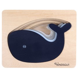 Kindsgut Tierpuzzle, Lagenpuzzle, Lernspielzeug zur Förderung der Motorik, Motorikspielzeug aus Holz, praktische Größe für zuhause und unterwegs, Wal