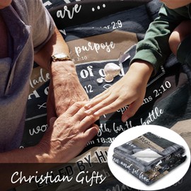 Christian Gifts for Men, Christian Gifts Blanket 150x130CM - Bible Verse, Inspirational Religious Gifts for Men, Catholic Gifts, Jesus/Bible Gifts, Religious Gifts Ideas for Birthday & Baptism