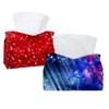2 Pack Tissue Box Cover Holder, Charming Crystal Diamonds Rectangle
