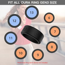Elastic Ring Cover for Oura Ring Gen3, Silicone Protective Cover for Oura Ring Working Out, Ring Case Compatible with Oura Ring Gen3 Size 6 7 8 9 10 11 12 13(6 Pcs)