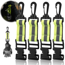 Orchideeknc 4 Pack Glove Holders, Fire Brigade Glove Holder, Simple Metal Clip with Plastic Carabiners, for Hanging Gloves, Towels, Safety Helmets