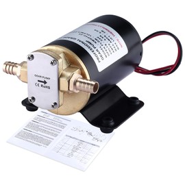 NovelBee Self Priming Impeller Pump,3.2GPM Gear Oil Pump,Self Priming Oil Change Extractor Pump for Diesel Lubricants Machinery Fuel Scavenge Oil Transfer (24V)