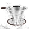 FACIACC Pour Over Coffee Dripper, Professional Stainless Steel Coffee Filter,