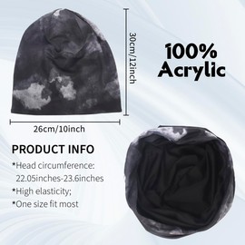 Ruphedy Men's Slouchy Beanie Summer Thin Lightweight Long Oversized Skull Cap (B420-Dark Grey)