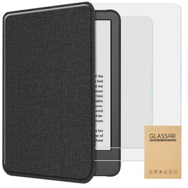Kit Funda Y 2 Protectores de Pantalla para Kindle Paperwhite de 7 Pulgadas, 12.ª Generación, Versión 2024, Compatible con Kindle Colorsoft Signature Edition,con Función Encendido y Apagado Automático