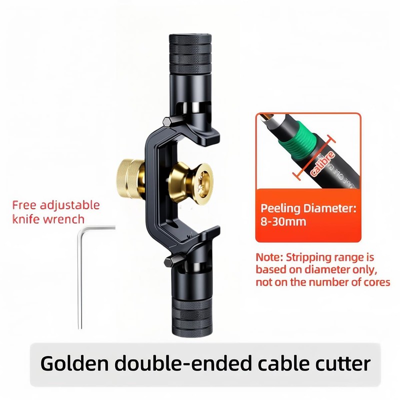 8-30MM Double Headed Wire Stripper, FTTH Armored Fiber Optic Cable