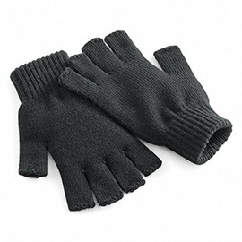 Beechfield Unisex Fingerless Winter Gloves, grey, S/M