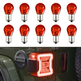 Lyxheth 10PCS Car 1156 Turn Signal Light, Brake Light Bulb, P21W 1141 S25 Waterproof High Brightness Stable Filament Halogen Bulb, 1156 Miniature Bulbs Car Light Accessories for Most Cars (Amber)