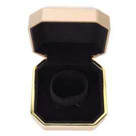 Exquisite Bracelet Gift Box with LED Light, Compact and Portable, Flocking Lining, for Wedding Proposal, Anniversaries, Engagements (Gold)