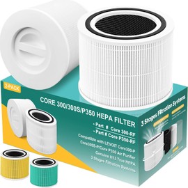 Core 300 Air Purifier Replacement Filter for LEVOIT Core 300,Core 300S,Core P350,Core300-P Air Purifier, Core 300 Replacement Filter,3-in-1 H13 True HEPA & Activated Carbon Filter, Core 300-RF,2Pack