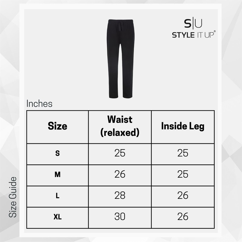 Style It Up Mens 3 Pack Pyjamas Plain Lounge Pants