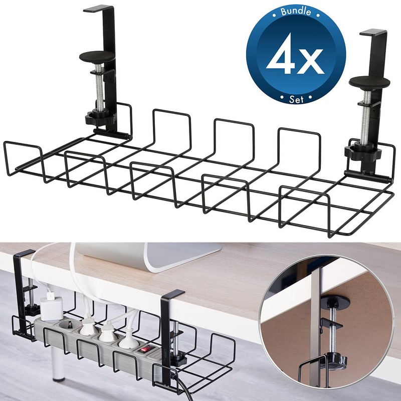 Callstel Power Cord Organiser: Set of 4 Cable Baskets, Socket