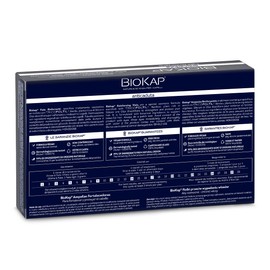 BIOKAP Strengthening ampoules 12 x 7 ml Anti-Hair Loss Intensive Use 99% Natural Ingredients Strengthens & Strengthens Hair Organic Bamboo Olax Dissitiflora Oil - Flax Seeds Copper Biotin