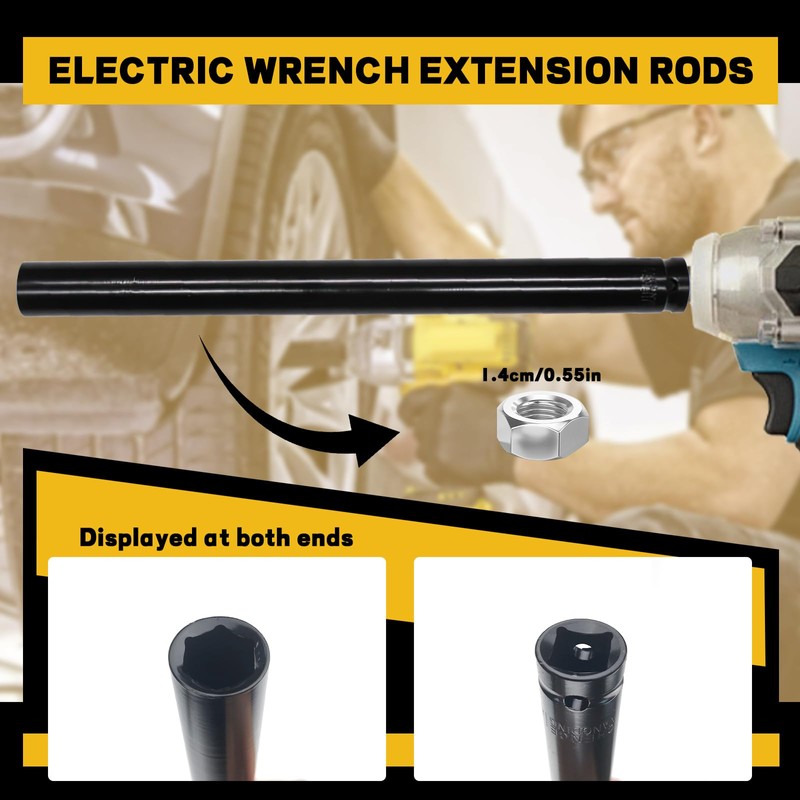 1/2’’ Length Hex Hollow Shaft Nut Driver Set, 2pcs Nut