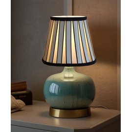 5"x8"x7" Metropolitan Softback Empire Edison Clip On Lampshade, Eggshell with Black Highlight Trim