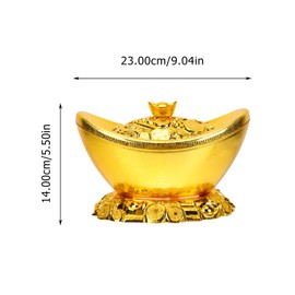 Chinese Yuan Bao Candy Box: Feng Shui Ingot Statue Lucky Money Figurine Wealth Prosperity Figurine Collectibles Ideal for Attracting Wealth and Prosperity