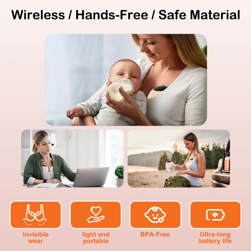 Electric Breast Pump, 4 Modes and 12 Levels, Handsfree Breast