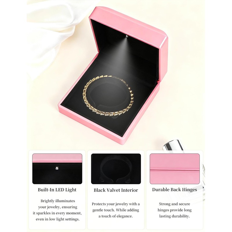 Hatori Luxury Bracelet Box, Velvet Jewelry Bangle Box Storage Case