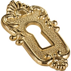 Gedotec Key Plate Brass | Key Rosette with Euro Lock | LINZ | Lock Rosettes - Cover for Locks | Pack of 2 - Key Bushings for Furniture Cabinets Including Mounting Material