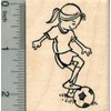 Soccer Player Rubber Stamp, Girl with Ball