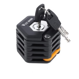 Folding Bike Lock, Bike Chain Lock, Heavy Duty Alloy Steel, Bicycle Foldable Lock with Mounting Bracket, Anti-Theft Strong Security, with 3 Keys, 79cm/31inch