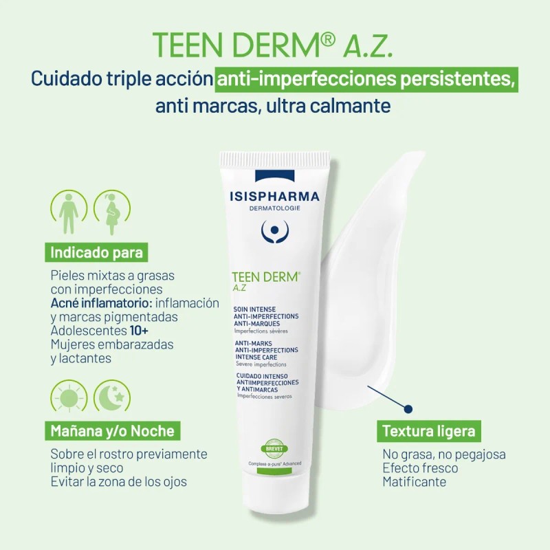 Isispharma Teen Derm Az 30ml Gel Facial Anti-imperfecciones Tipo de