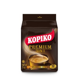 KOPIKO Premium 3 in 1 Instant Coffee Mix – Authentic Indonesian Volcanic Coffee, Strong Yet Smooth, Pre-Mixed with Creamer & Sugar (7.1 OZ in 10 Coffee Sachets)