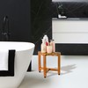 VaeFae Teak Shower Corner Bench, Wooden Foot Rest, Shower Bench