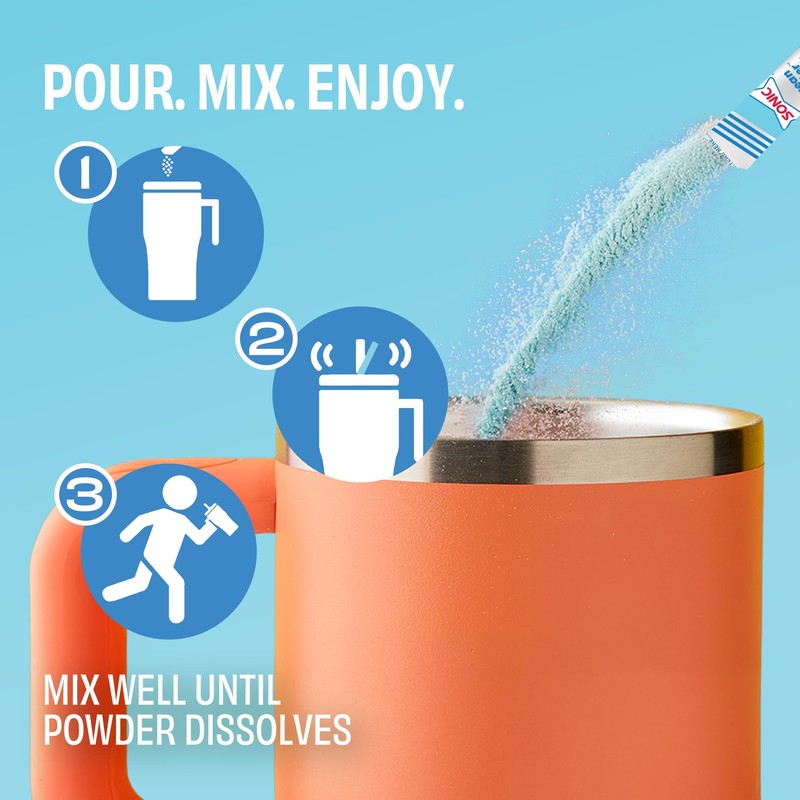 Sonic Singles to Go Powdered Drink Mix, Ocean Water, 6